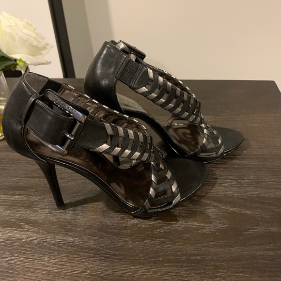 NEW! Guess black and silver heels - Picture 2 of 4